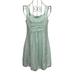VINTAGE M.S.S.P Silk Blend Mint Green Mini Dress Size XS